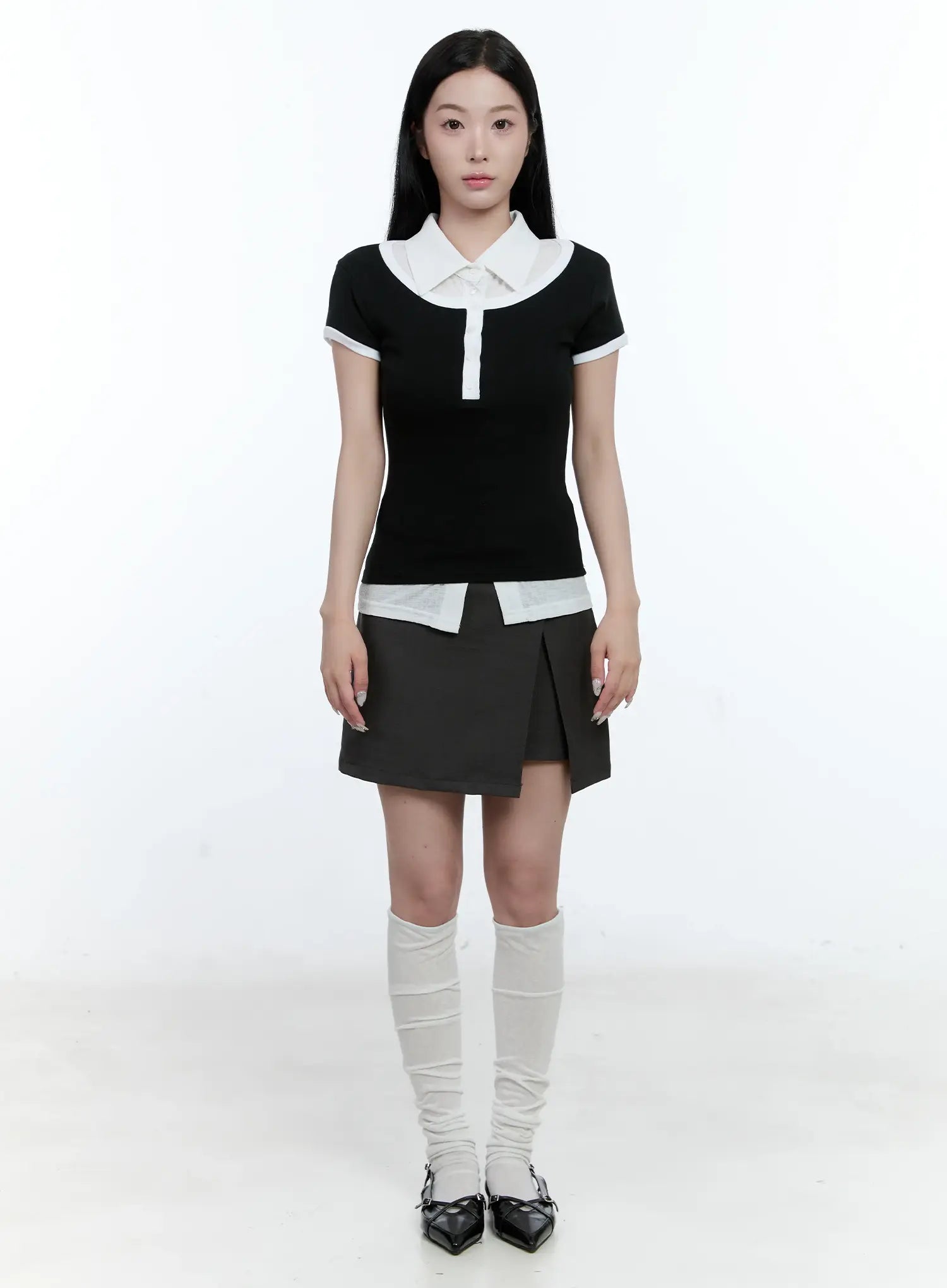 Slit Wrap Mini Skort CL530